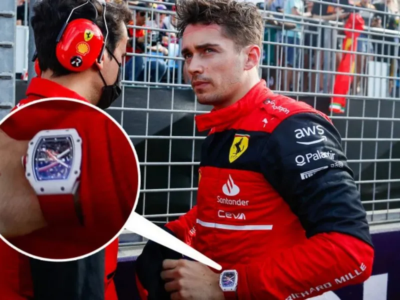 Pilotul de F1 Charles Leclerc a rămas fără un ceas 300.000 €. / Foto: thesun.co.uk