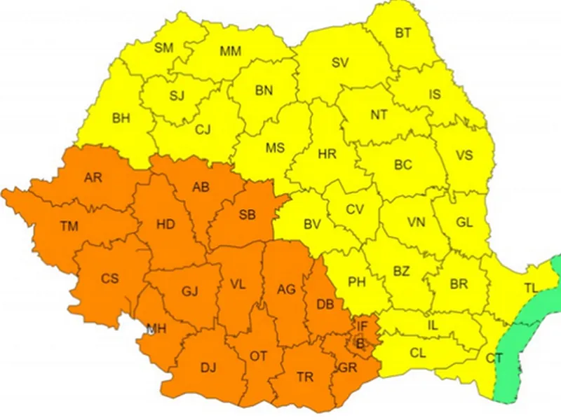 România se topește! Cod Portocaliu de caniculă, în 16 judeţe şi București - Foto: ANM