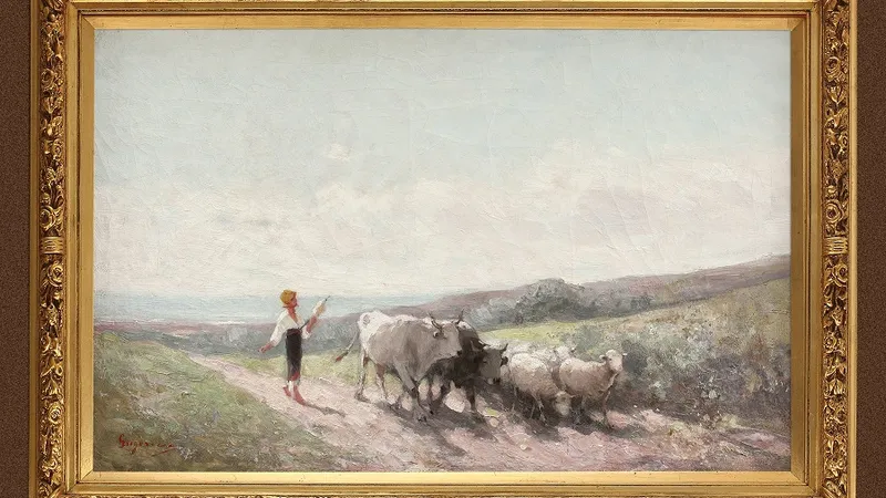 Țărăncuță cu fuior pe cale - Nicolae Grigorescu
