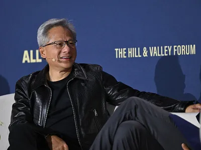 Jensen Huang, bosul Nvidia, vorbind la un forum AI - Foto: Profimedia Images