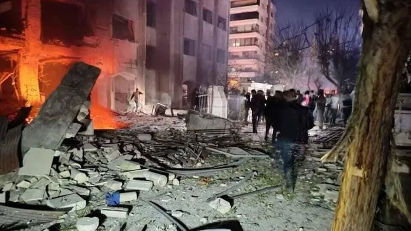 Atac cu rachetă în centrul Damascului/Foto: captură video