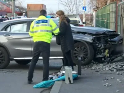 Accidentul auto din Sectorul 2 al Capitalei, în care au murit două fetițe. Sursă imagine: Digi24