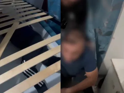 Urmărit internațional, găsit de poliție sub pat Foto: captură video