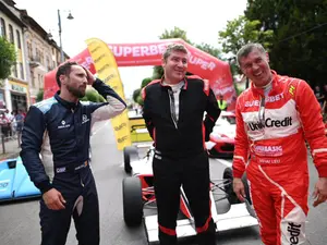 Jerome France, Dani Oțil și Mihai Leu. Foto: Federatia Romana de Automobilism Sportiv, Facebook