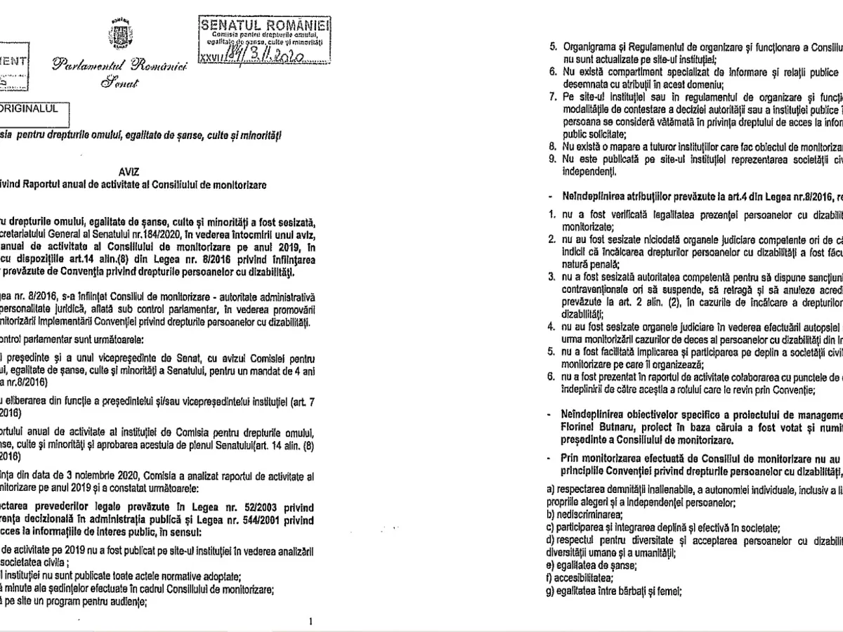 Sursa: Raportul Comisiei de drepturile omului din Senat