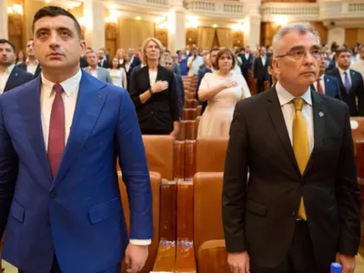 George Simion și Petrișor Peiu - Foto: Inquam Photos / Codrin Unici