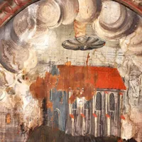 Misterul picturii murale dintr-o biserică din România: Înfățișează un OZN printre scenele religioase - Foto: Facebook