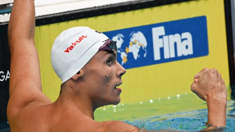 David Popovici, fenomenal! S-a calificat în finala la 100 metri liber la CM cu un nou record. / Foto: digi24.ro