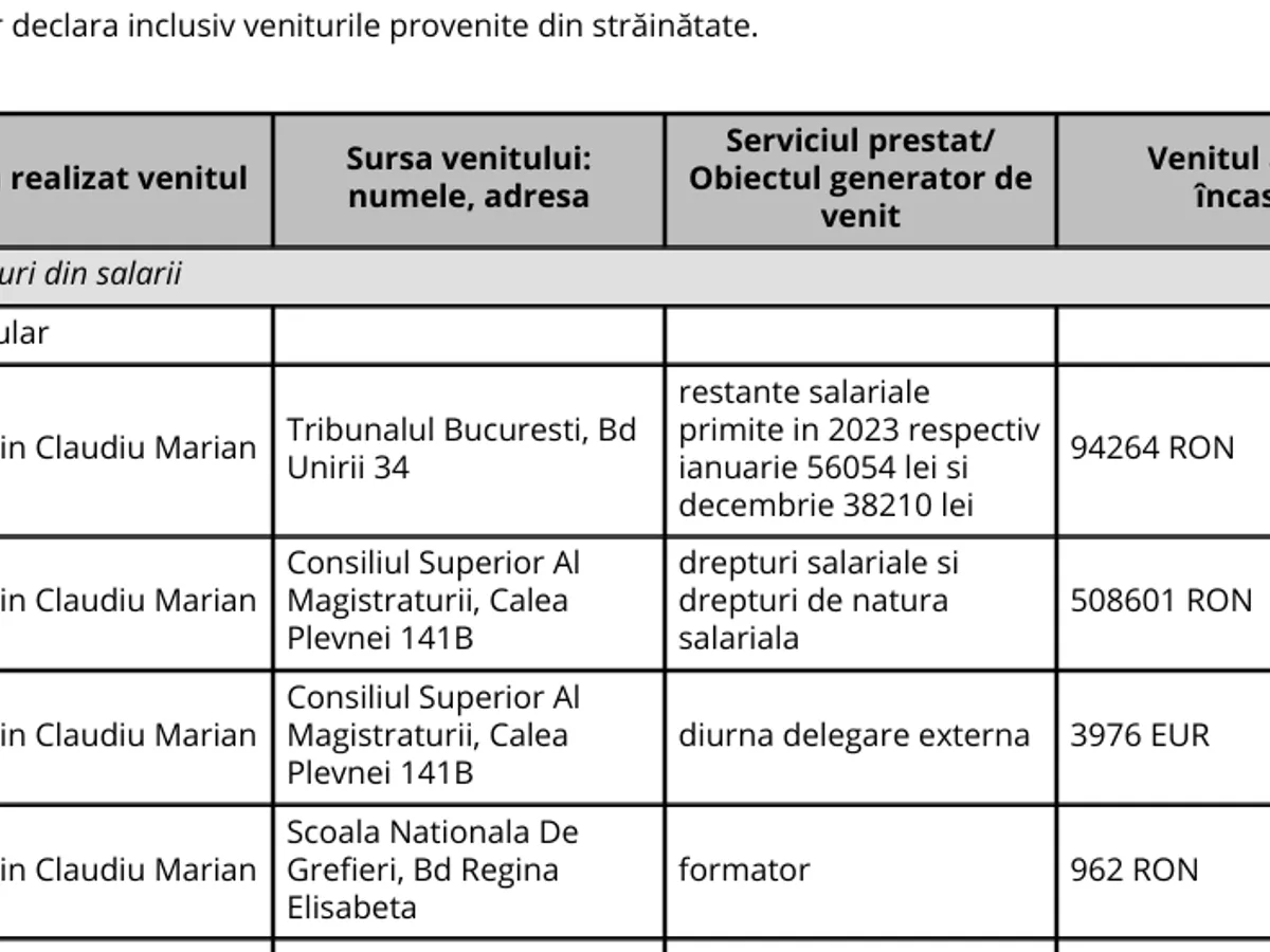 Declarație avere Claudiu Drăgușin - Foto: ANI