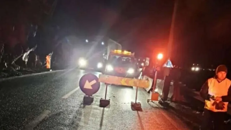 DN 7 s-a surpat în zona Boița, se circulă alternativ pe o singură bandă. / Foto: Info Trafic 24, Facebook