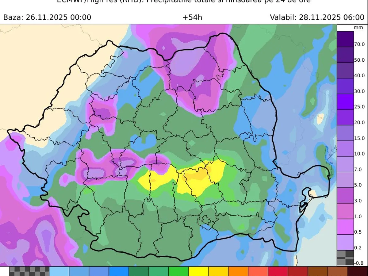 Ciclonul mediteranean „ADEL” aduce ploi abundente, vânt puternic și răcire accentuată în România
