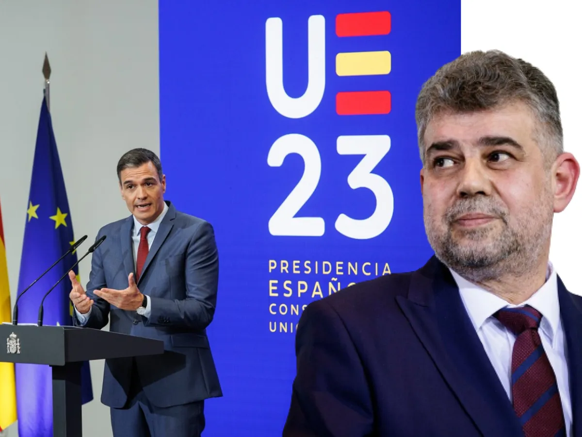 Pedro Sanchez și Marcel Ciolacu - Foto: Profimedia Images