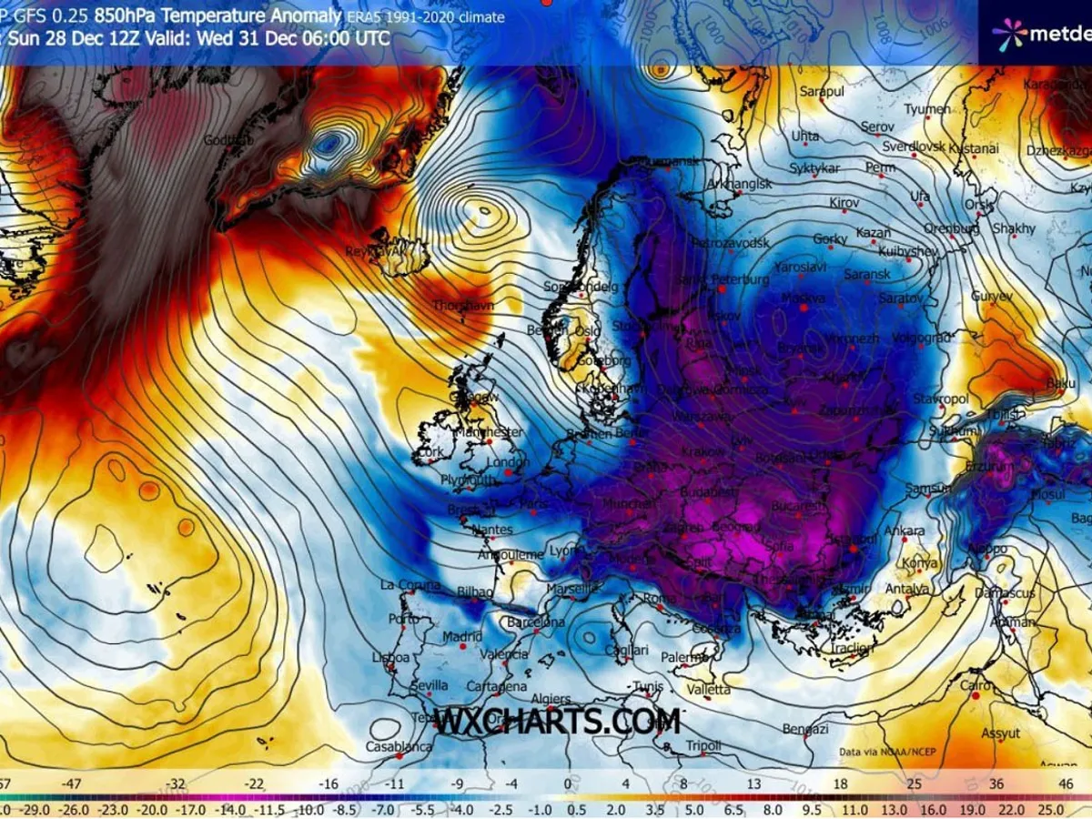 Vremea de Anul Nou în Europa - severe-weather.com
