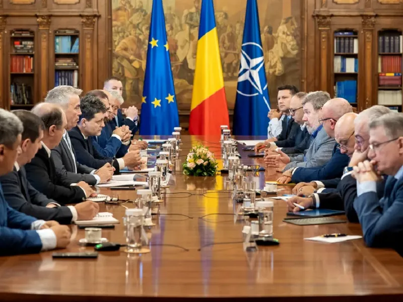 Bogdan Hossu și Nicușor Dan la negocieri - Foto: INQUAM PHOTOS / Octav Ganea