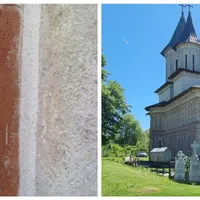 Enigma cărămizii pe care e scrijelit un extraterestru: Descoperită în structura mănăstirii Tutana - Foto: Colaj/ Facebook