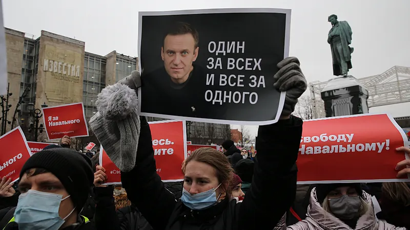 Imagine de protestul pro-Navalnîi/FOTO: Getty