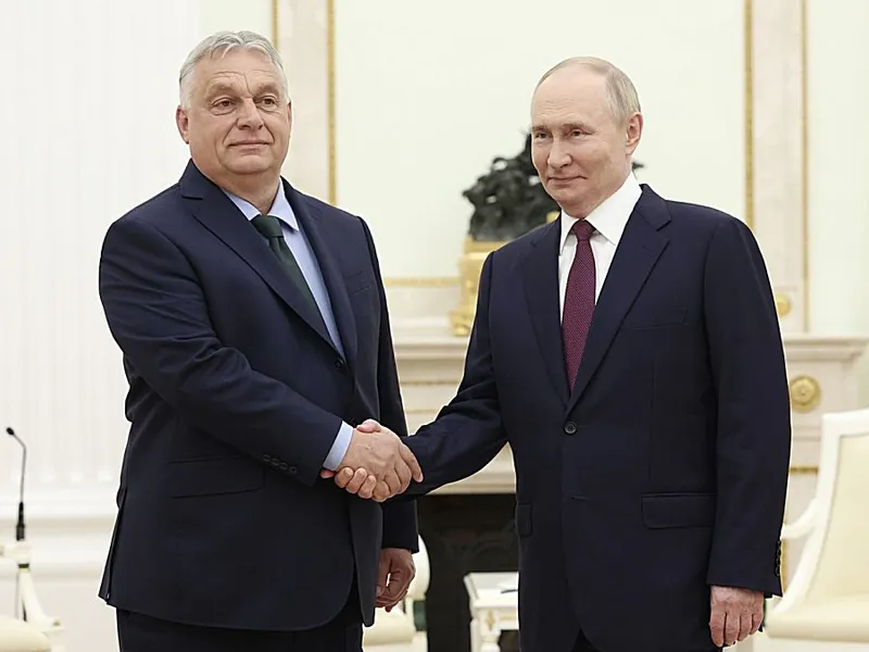 Putin şi Viktor Orban, în timpul vizitei celui de-al doilea la Moscova, pe 5 iulie 2024 - Foto: Profimedia Images