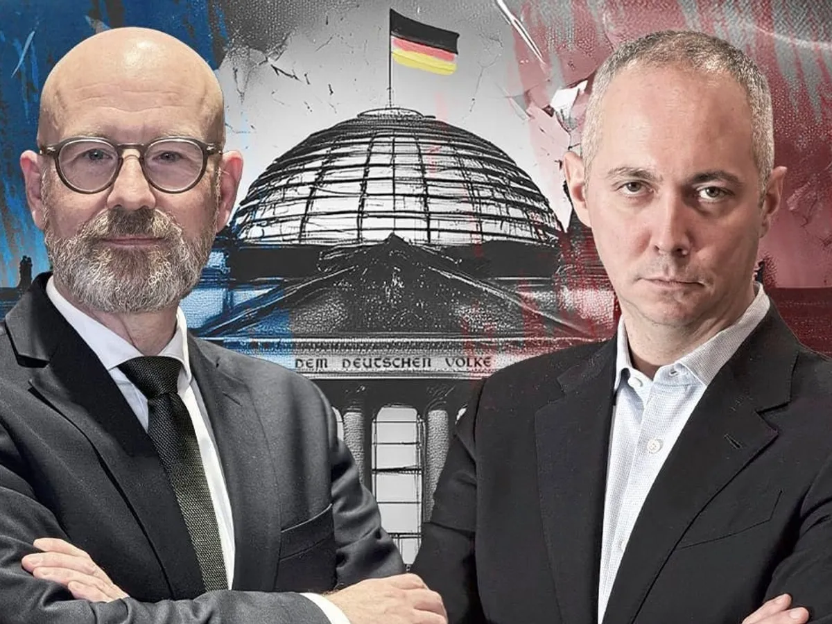 Peter Tauber, „cancelarul german” în jocul de război, și Alexander Gabuev ca „președinte al Rusiei” - Foto: Die Welt