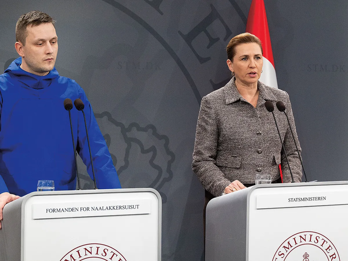Șefa guvernului danez, Mette Frederiksen, și premierul Groenlandei, Jens-Frederik Nielsen, s-au opus categoric anexării Groenlandei de către SUA - Foto: Profimedia Images