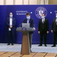 Conferința susținută azi de Premierul Ludovic Orban, primarul general al Capitalei, Nicușor Dan, ministrul Sănătății, Nelu Tătaru și ministrul Fondurilor Europene, Marcel Boloș/FOTO: Facebook