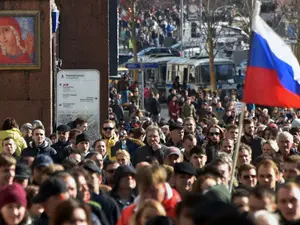 Protestatari din Rusia/Foto: CNN