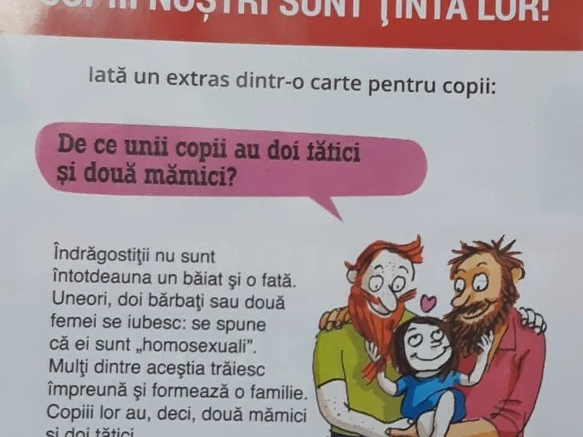 Afiș distribuit în timpul campaniei pentru referendumul pentru modificarea definiției familiei în Constituție. Demersul a fost inițiat de Coaliția pentru Familie, un grup de organizații conservatoare.