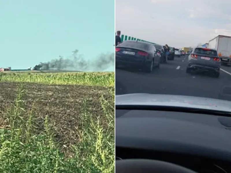 Incendiu pe autostrada A7 - Foto: facebook/ Stiri de Buzău