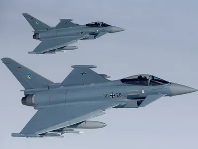 Eurofighter al Forțelor Aeriene ale Germaniei, la baza Mihail Kogălniceanu - Foto: Profimedia Images