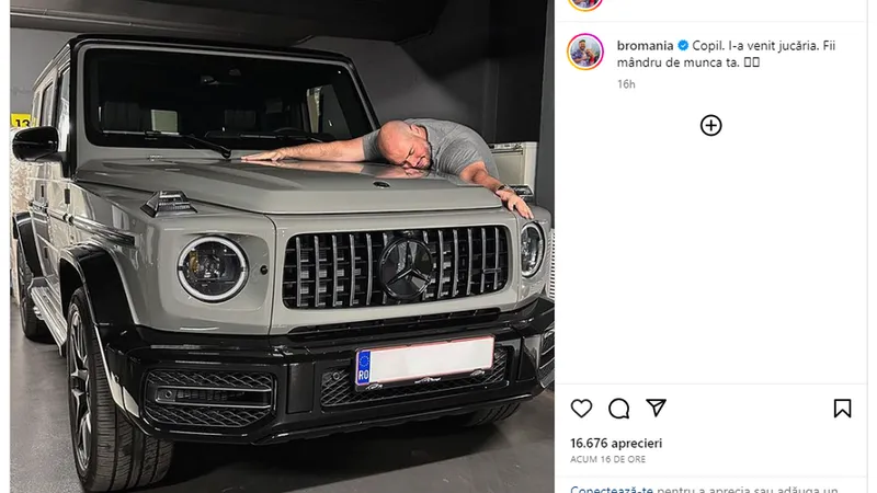 Emil din „Teambuilding”, actorul Matei Dima, are jucărie nouă: Mercedes G-Classe de 200.000 € - Foto: Instagram/@bromania