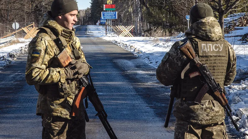 Grănicerii ucraineni stau de veghe la frontiera cu Belarus, care pare pustie Foto: Getty Images