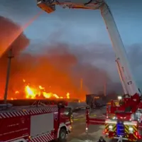 Incendiu devastator, la un depozit de solvenți din Bradu. / Foto: digi24.ro