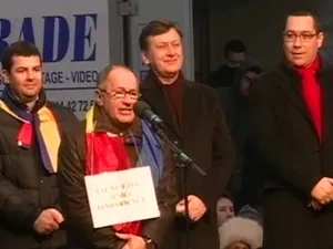 Sorin Roșca Stănescu la un miting al USL Foto: România TV