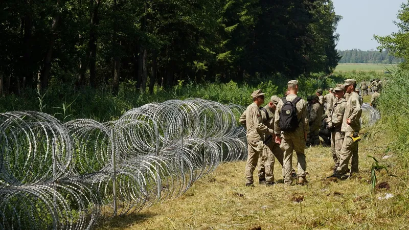 Lituania ridică un gard de sârmă ghimpată la frontiera cu Belarus. / Foto: agerpres.ro