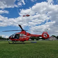 Copiii au fost duși cu elicopterele SMURD la București FOTO: IGAV