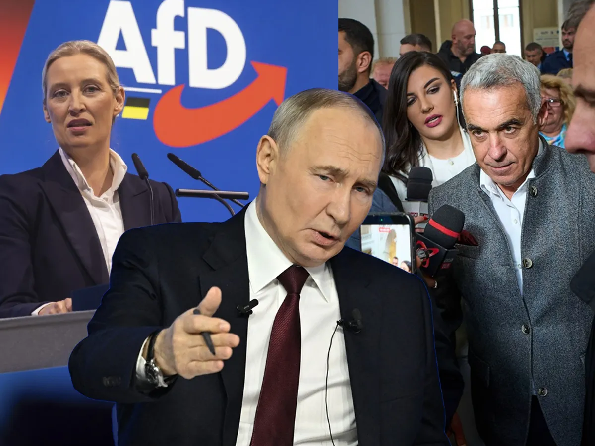 Alice Weidel, Vladimir Putin și Călin Georgescu - Foto: Profimedia images