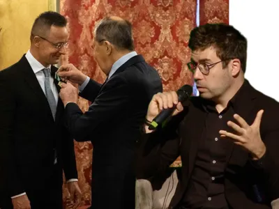 Szabolcs Panyi, Péter Szijjártó și Serghei Lavorv - Foto: Facebook/Szabolcs Panyi