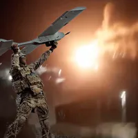 Baza rusească de unde a pornit masacrul asupra orașului Sumî, în flăcări. Dronele au nimicit-o - Foto: Facebook - Colaj Newsweek