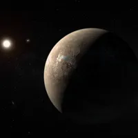 Ilustrație artistică a planetei Proxima B din sistemul stelar Proxima Centauri, cel mai apropiat de Sistemul Solar din care face parte și Pământul/FOTO: Wikipedia