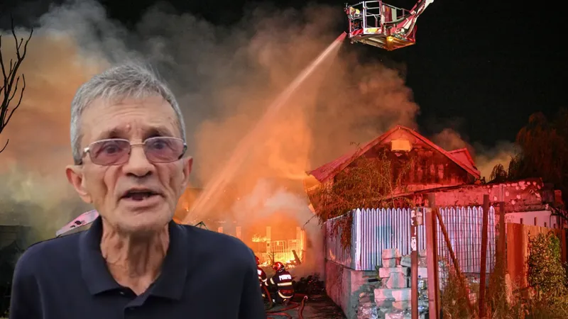 Constantin Gavrilescu, unul dintre oamenii care și-a pierdut locuința în urma tragediei de la Crevedia - Foto: Profimedia Images - Colaj Captură foto