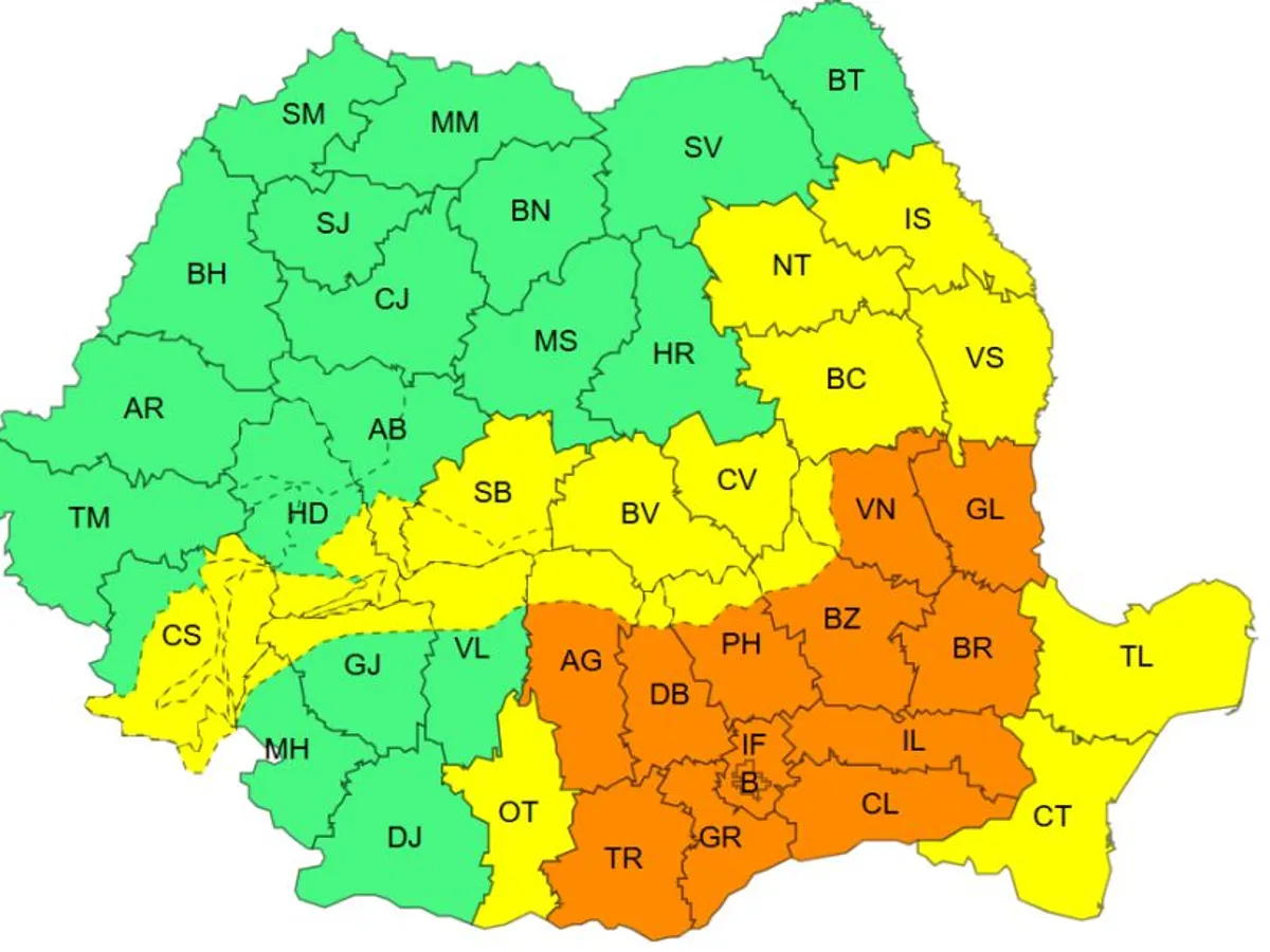 Iarna lovește România în plin! Cod galben de viscol, ninsori abundente și până la 45 cm de zăpadă