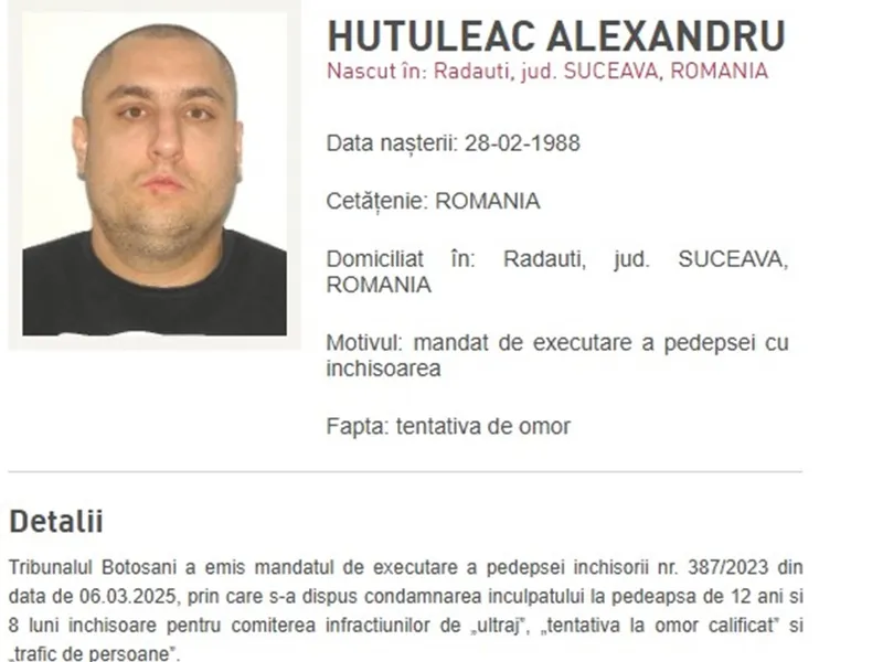 Sucevean urmărit internaţional și inclus în categoria Most Wanted, adus în țară din Norvegia