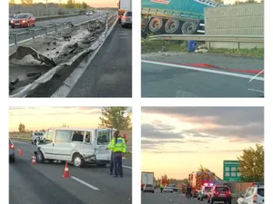 Un TIR a rupt parapeții pe A3 și a sărit pe contrasens. Șoferul a murit. / Foto: infotraficromania.ro