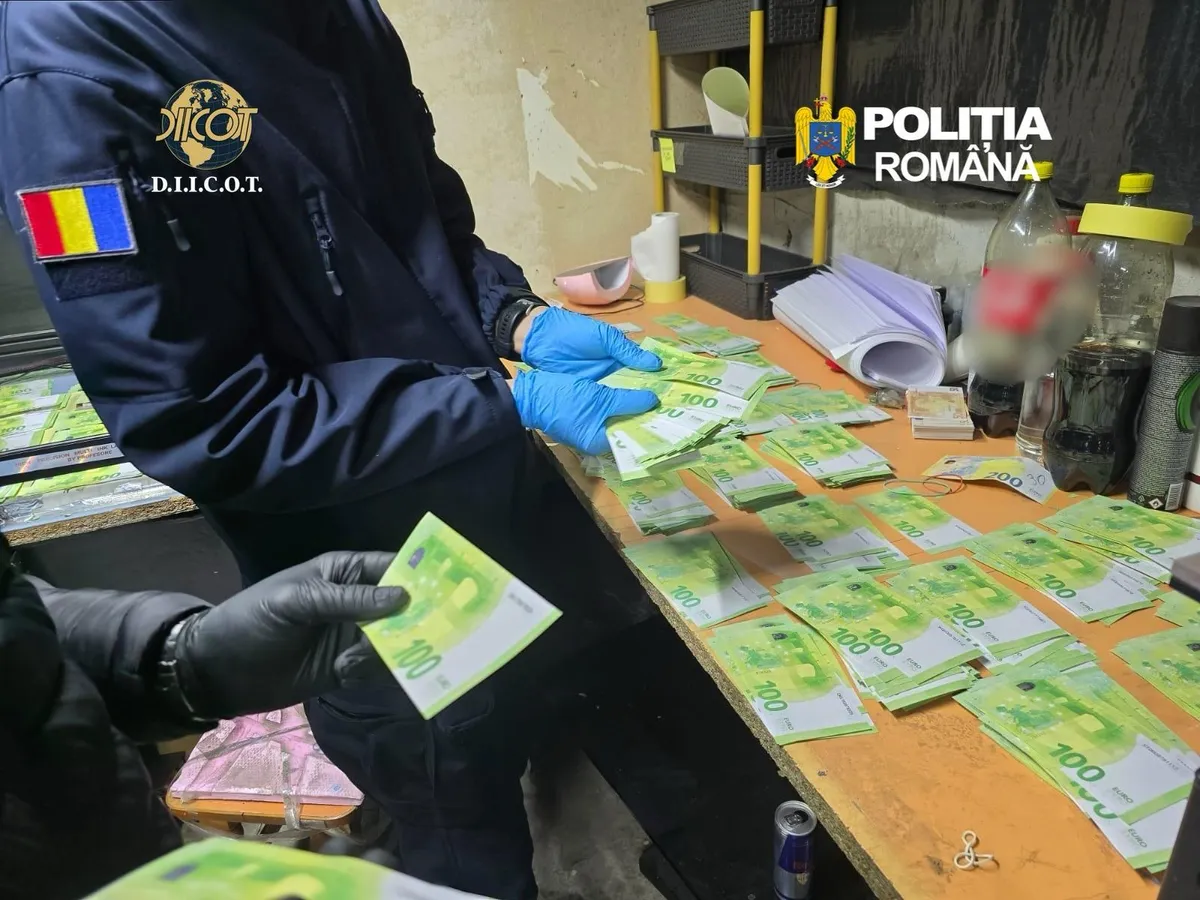 Fabrică de bani - Foto: Poliția Română- DIICOT