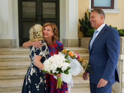 Jill Biden a fost primită și de cuplul prezidențial, Carmen și Klaus Iohannis/FOTO: Presidency.ro