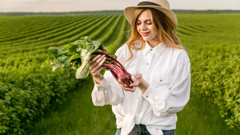 Tânără cultivatoare pe câmp - Foto: Freepik