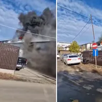 Incendiu cu degajări mari de fum la un service auto din Bragadiru. Pompierii intervin urgent - Foto: Facebook/ Teodora Desagă