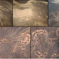 Vedere aeriană oblică a unui forme în deșert în regiunea Harrat al-Shaam din Iordania - Foto: Harvard University