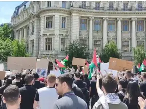 Protest pro-palestinieni în București/Foto: captură tv