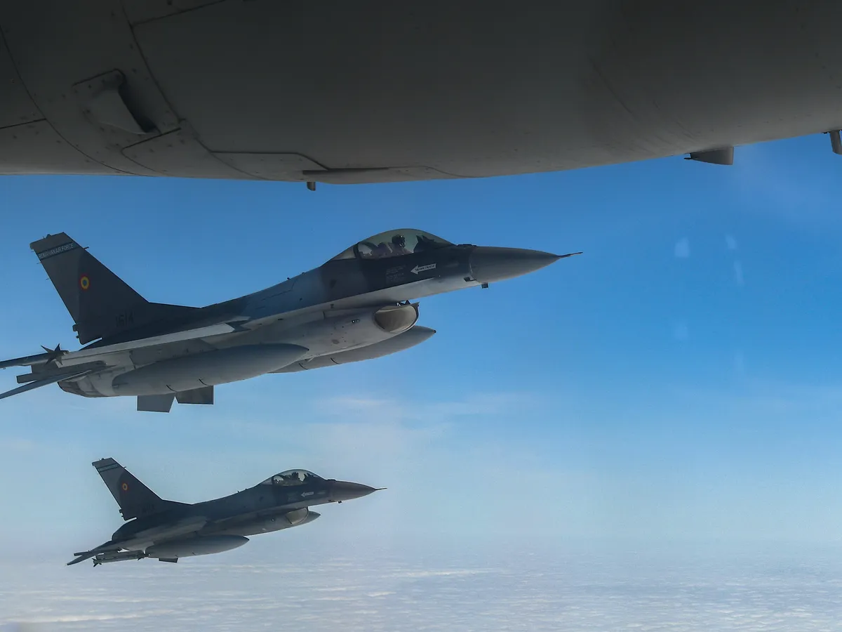 Un avion F-16 al Forțelor Aeriene Române a doborât o dronă deasupra Estoniei