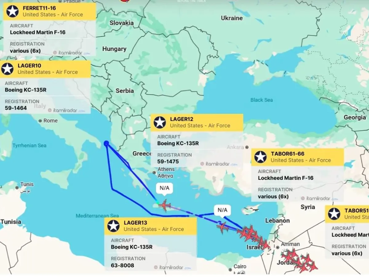 SUA copleșește militar Orientul Mijlociu - Foto: ItaMilRadar